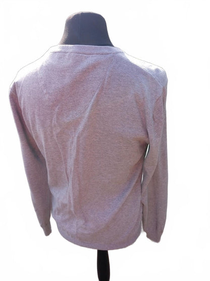 Partridge Men’s V‑Neck Jumper XL Grey – 100% Cotton Knit – Classic Countrywear