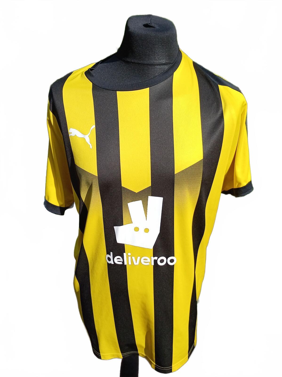 Puma Deliveroo Football Shirt XL – Yellow/Black Striped – Number 6 – Men