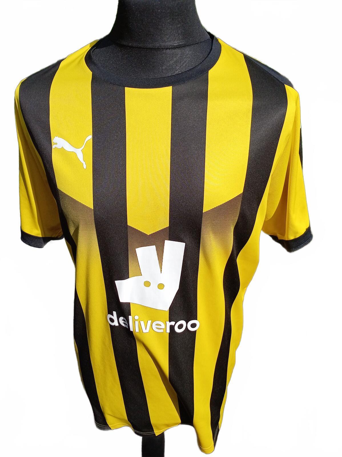 Puma Deliveroo Football Shirt XL – Yellow/Black Striped – Number 6 – Men