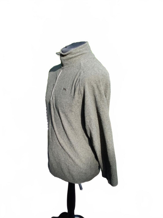 Trespass Men's Grey Marl Half Zip Long Sleeve Top Large