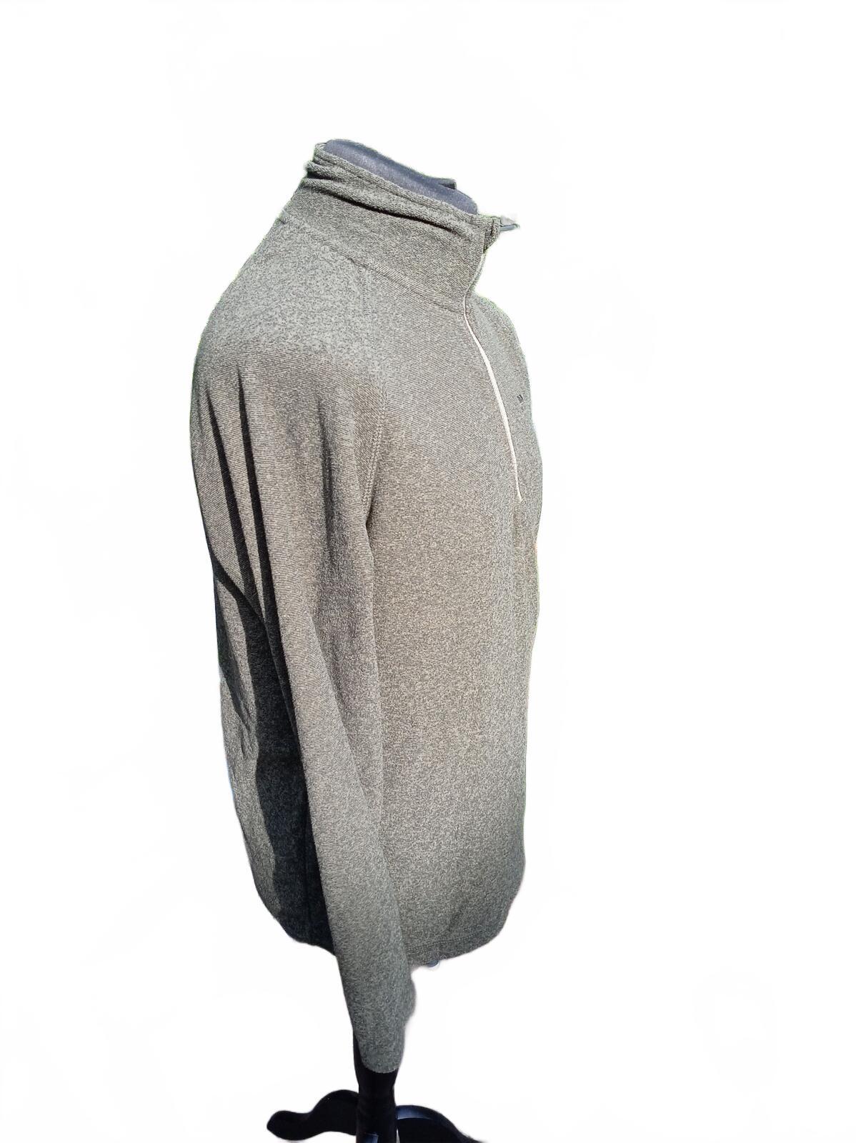 Trespass Men's Grey Marl Half Zip Long Sleeve Top Large