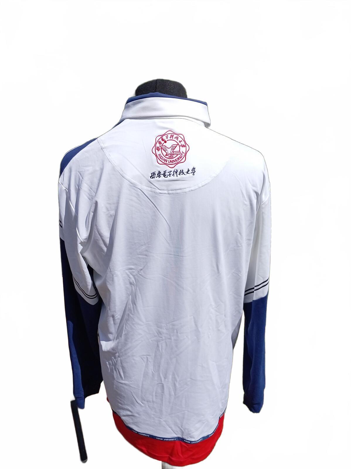 Hanxiong University Long Sleeve Polo 2XL White Blue – Men’s Performance Top