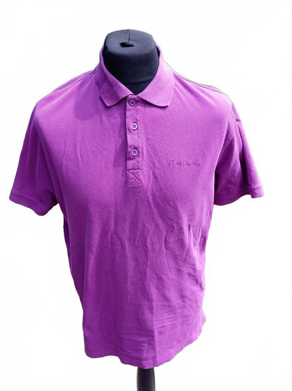 Pierre Cardin Men's Polo Shirt Large Purple Short Sleeve Casual Top