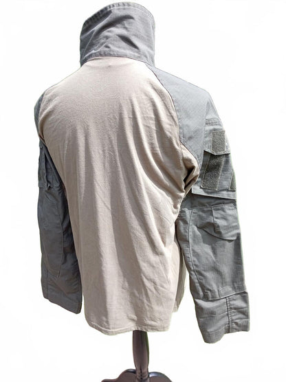 Men's Tactical 1/4 Zip Combat Shirt 2XL Terraces Casual Khaki Green Top 24" p2p