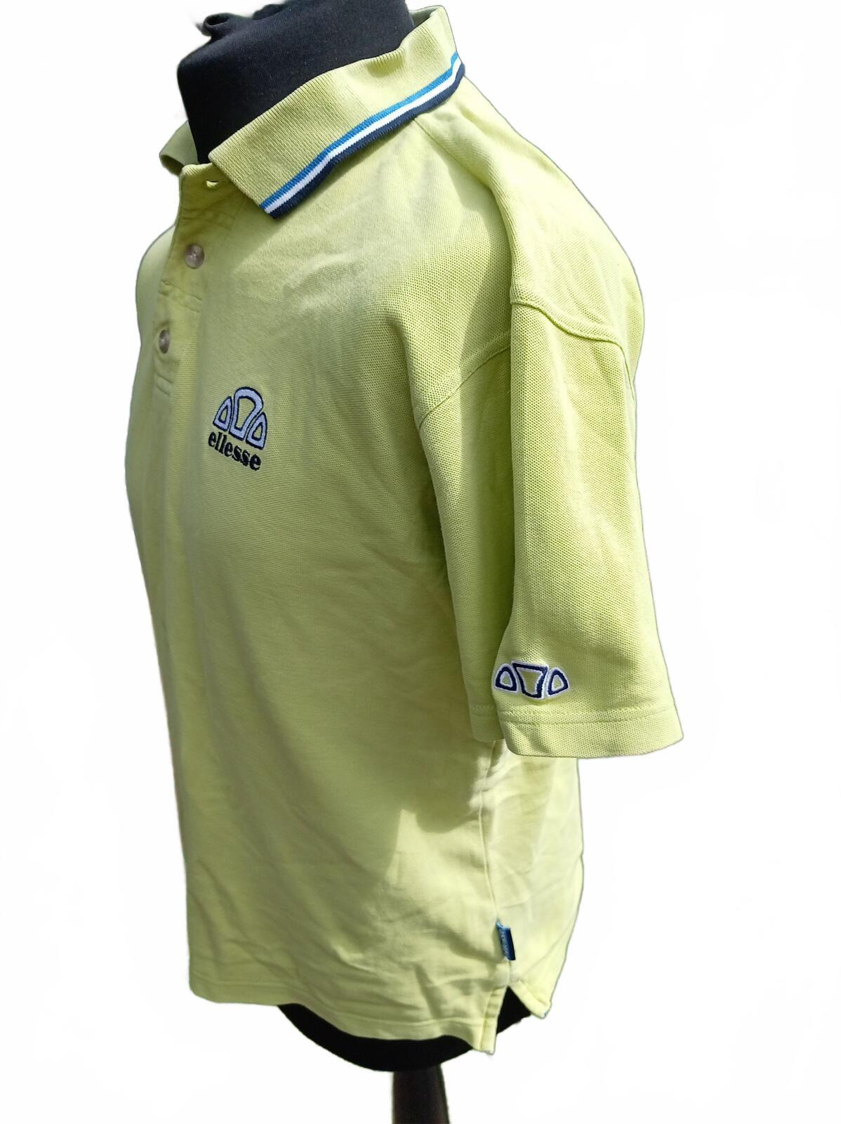 Ellesse Yellow Embroidered Logo Short Sleeve Polo Shirt Size S