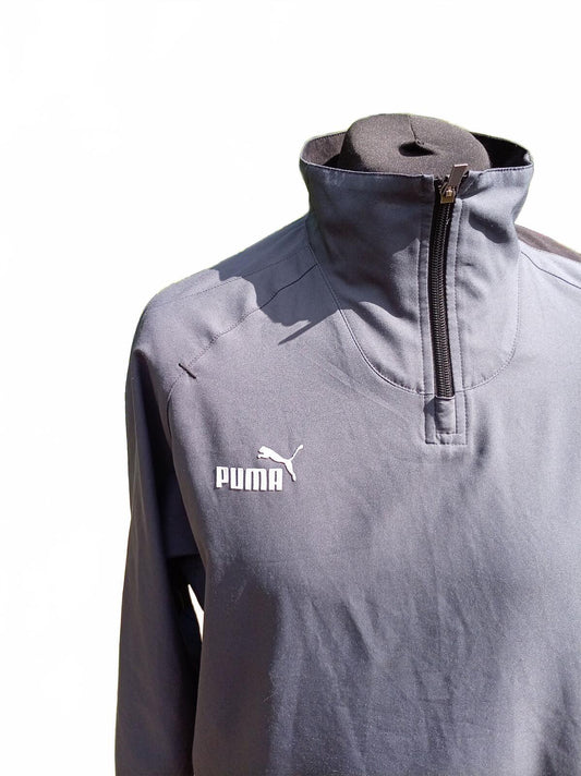 Puma Men's 1/4 Zip Pullover Jacket Grey Size Large L Long Sleeve Athletic