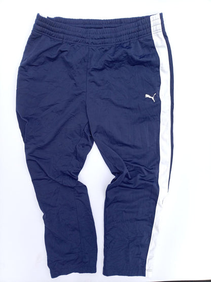 Puma Navy Track Pants with White Side Stripe - XL