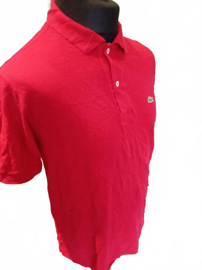 Lacoste Red Short Sleeve Polo Shirt = Size 5 - Large