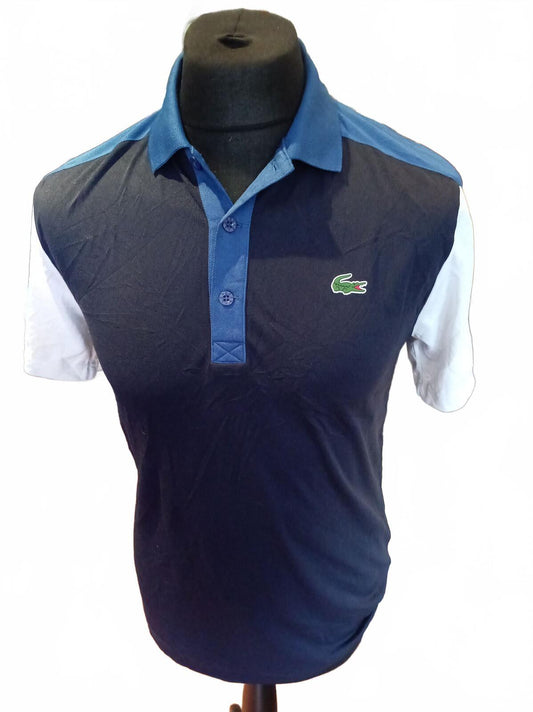 Lacoste Sport Men's Polo Shirt Size 3 S Navy Blue White Colour Block Tennis Golf