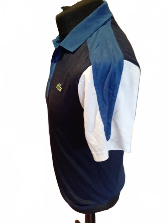 Lacoste Sport Men's Polo Shirt Size 3 S Navy Blue White Colour Block Tennis Golf