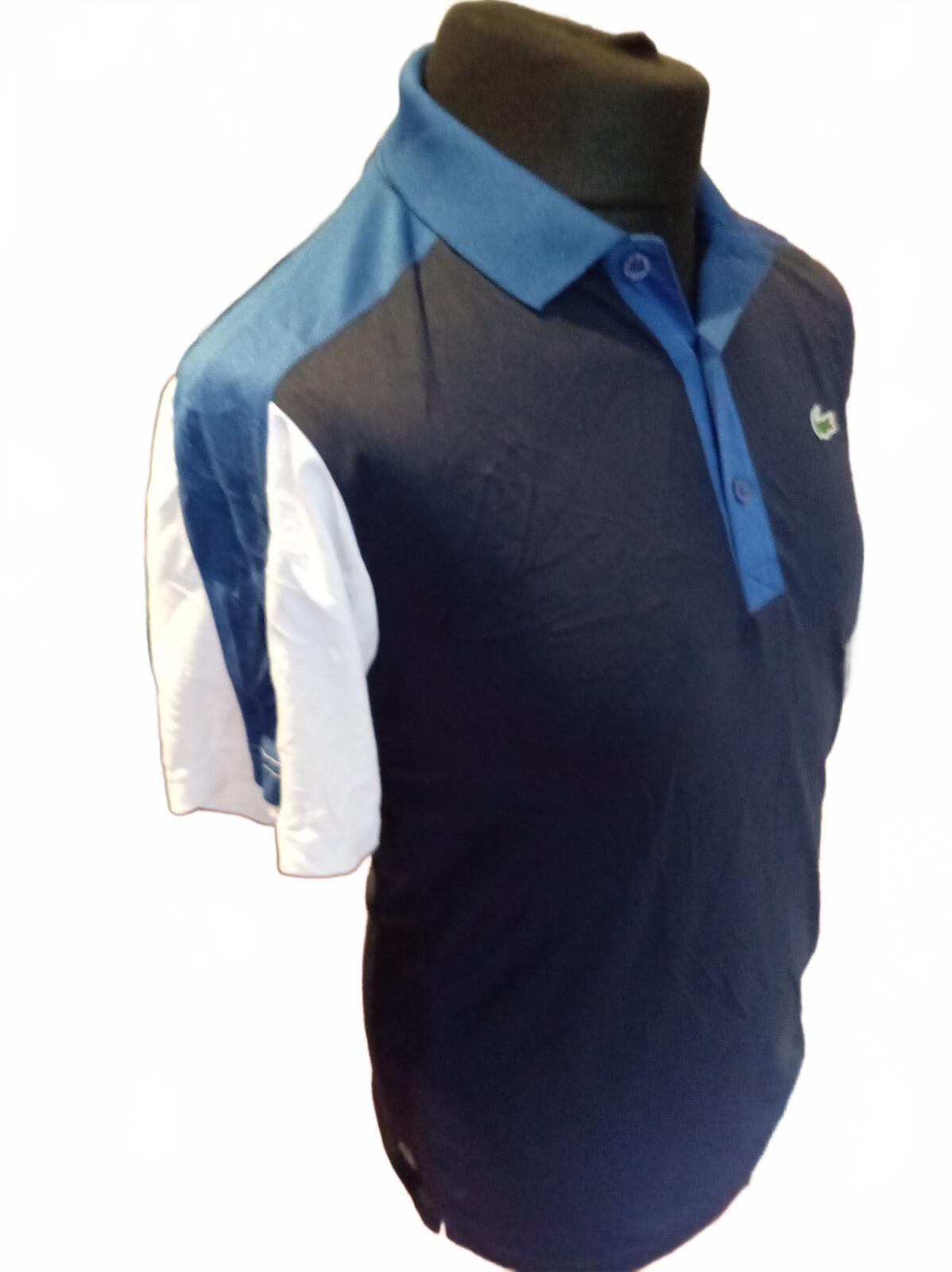 Lacoste Sport Men's Polo Shirt Size 3 S Navy Blue White Colour Block Tennis Golf