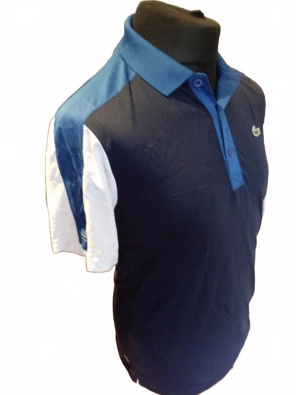 Lacoste Sport Men's Polo Shirt Size 3 S Navy Blue White Colour Block Tennis Golf