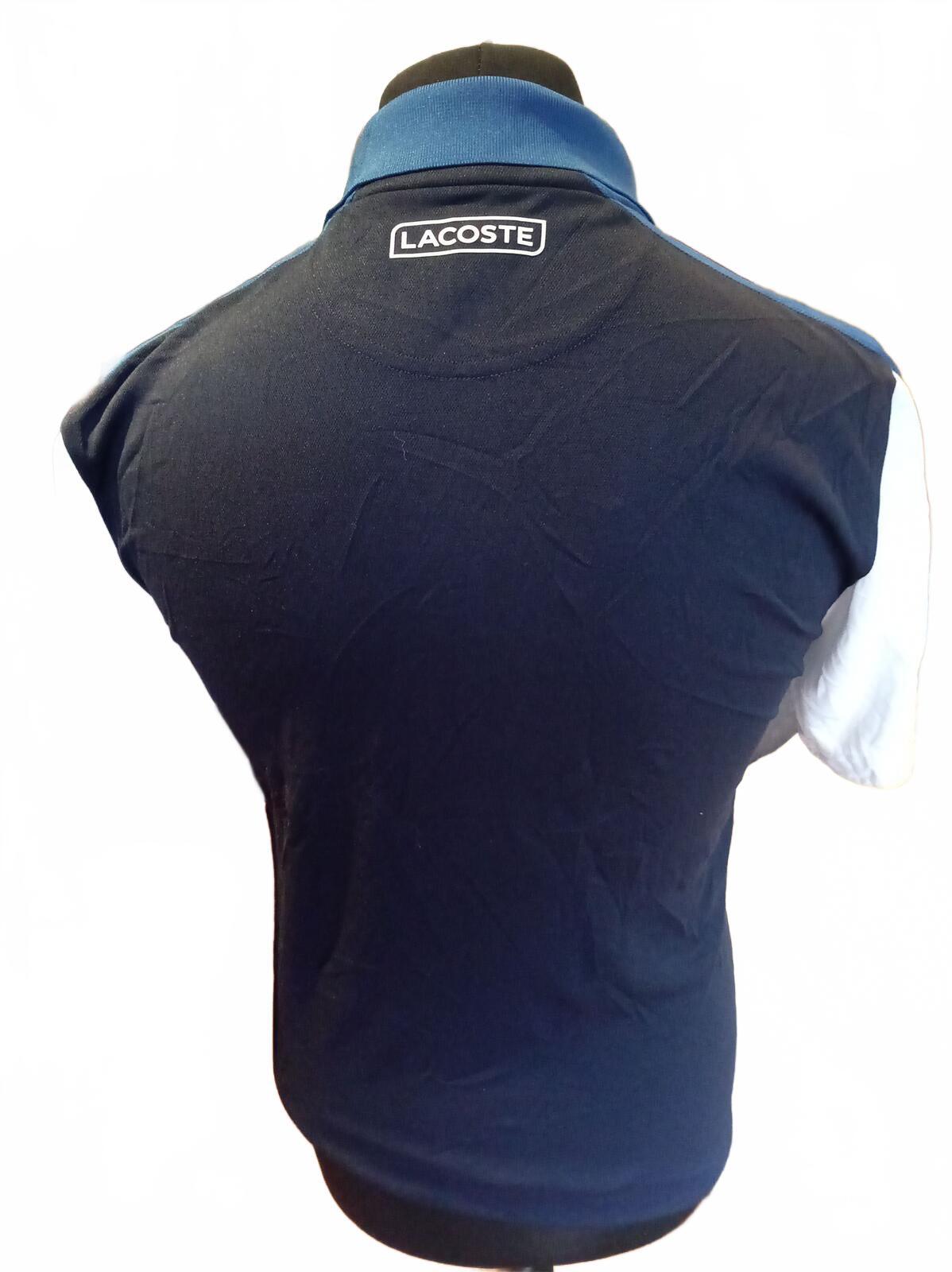 Lacoste Sport Men's Polo Shirt Size 3 S Navy Blue White Colour Block Tennis Golf