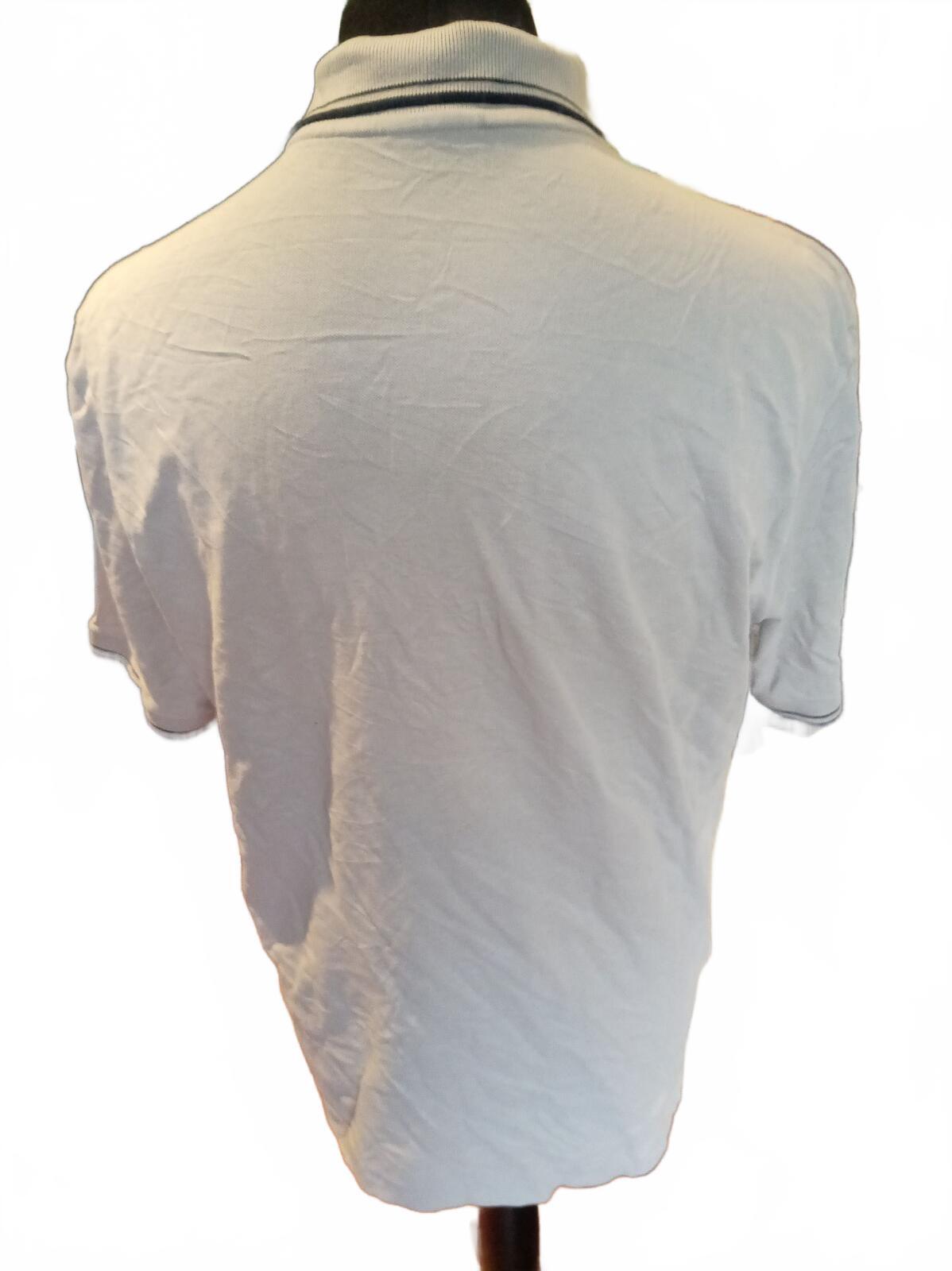 Lacoste Men's Short Sleeve Polo Shirt Cream with Navy Trim - 6 - XL