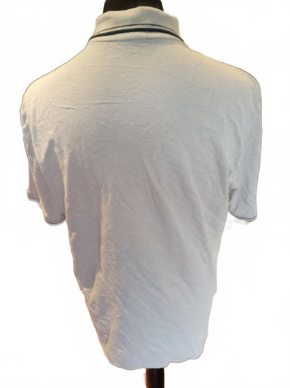 Lacoste Men's Short Sleeve Polo Shirt Cream with Navy Trim - 6 - XL