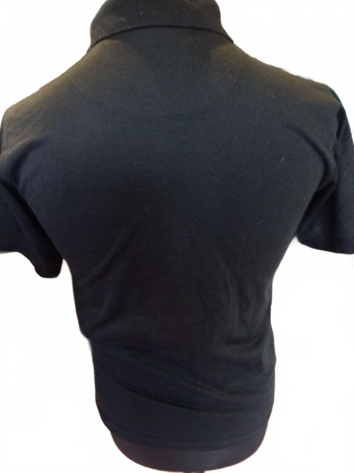 Lacoste Black Short Sleeve Polo Shirt Crocodile Logo - 3 - Small