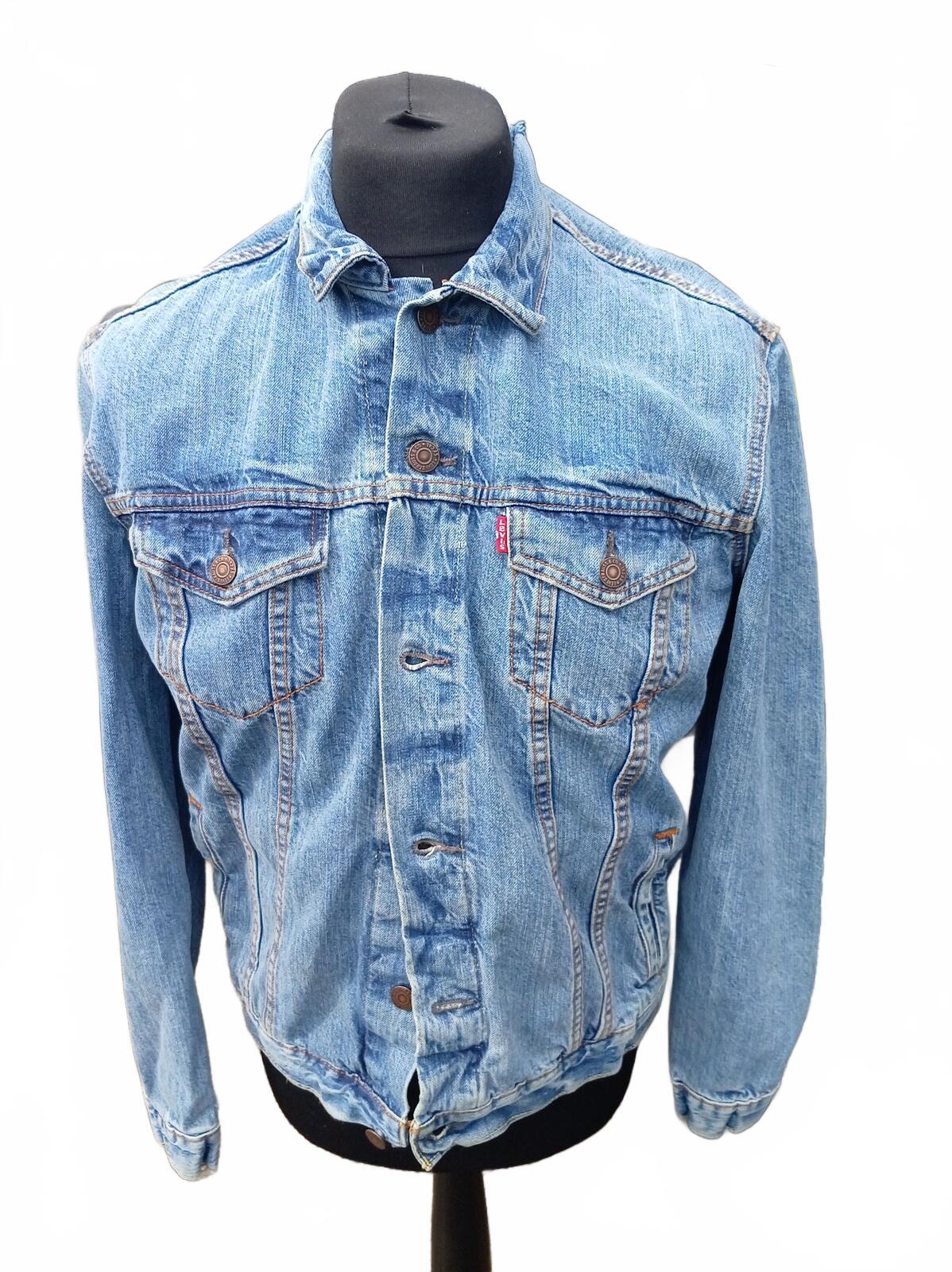 Levi's Men's Denim Trucker Jacket Size L Blue 4-Pocket Jean Coat 72334 - 23" P2P