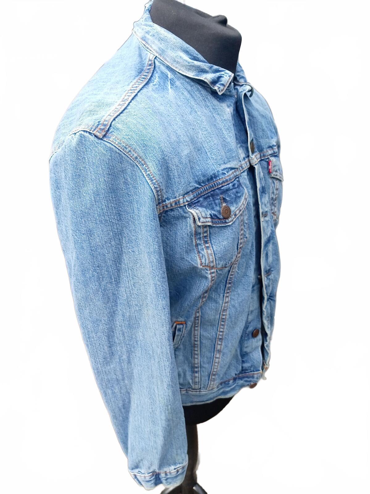 Levi's Men's Denim Trucker Jacket Size L Blue 4-Pocket Jean Coat 72334 - 23" P2P