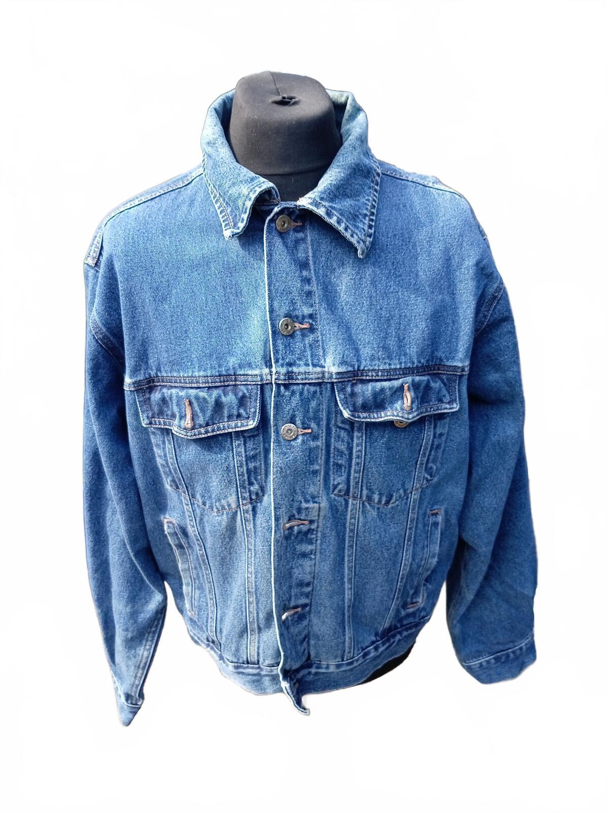 Wrangler Hero Men's Denim Trucker Jacket - Size XL (24" P2P) - Classic Blue