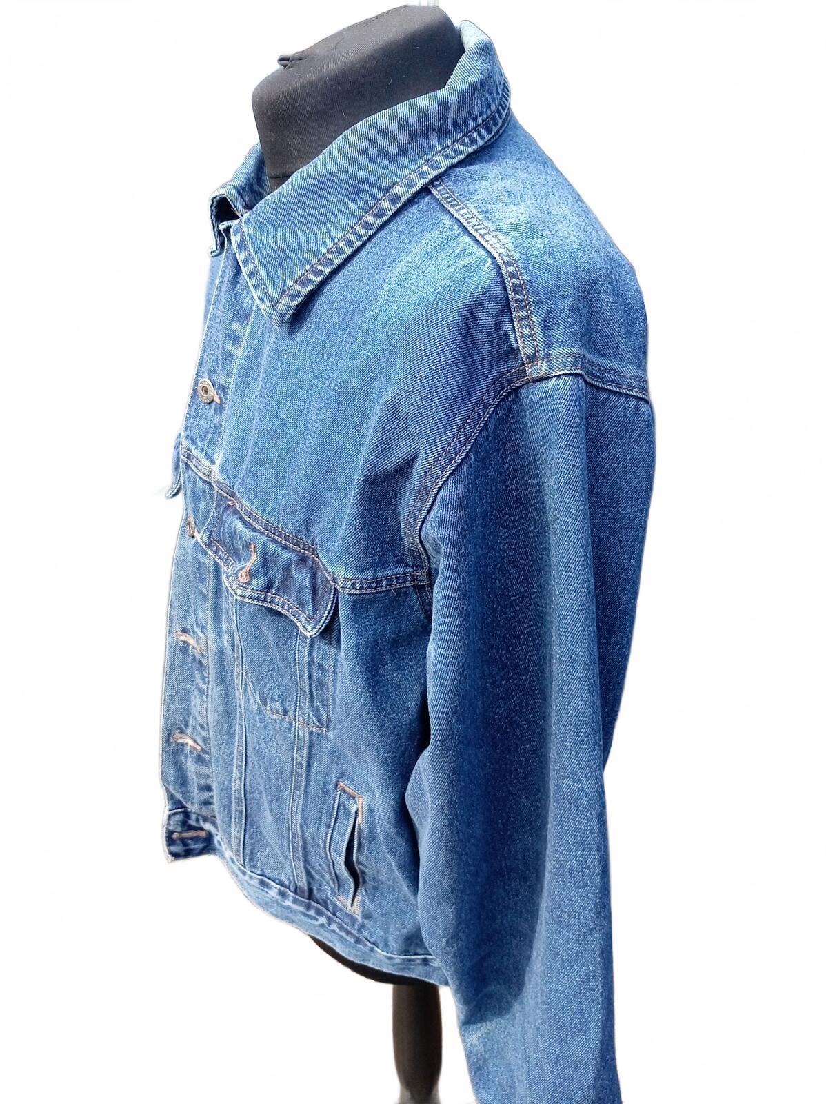 Wrangler Hero Men's Denim Trucker Jacket - Size XL (24" P2P) - Classic Blue