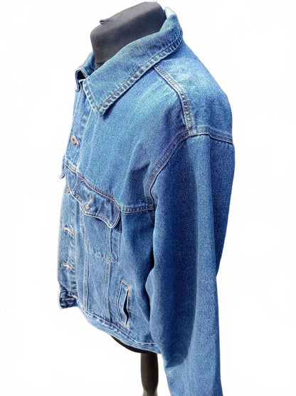 Wrangler Hero Men's Denim Trucker Jacket - Size XL (24" P2P) - Classic Blue
