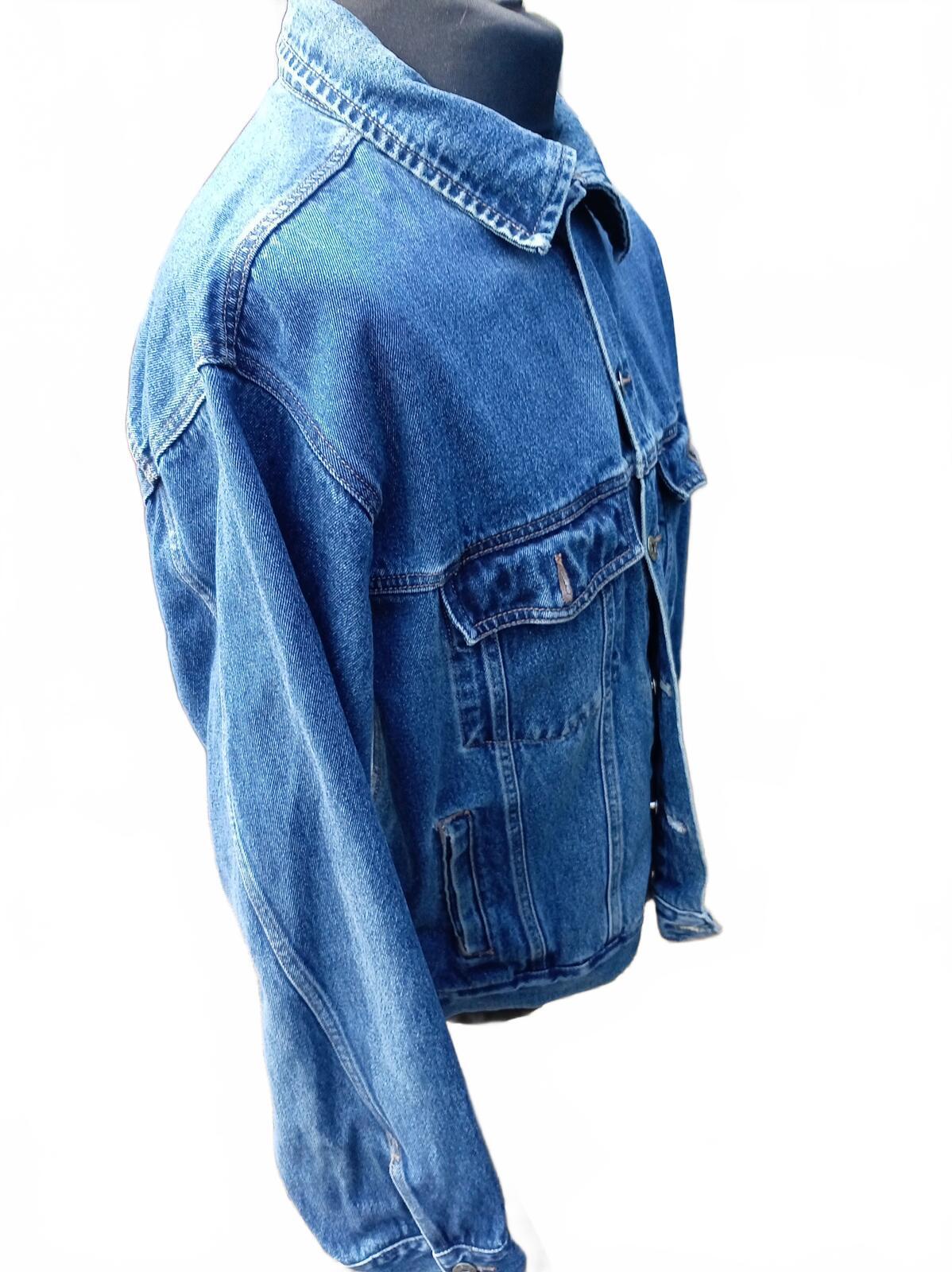 Wrangler Hero Men's Denim Trucker Jacket - Size XL (24" P2P) - Classic Blue