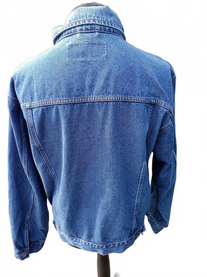 Wrangler Hero Men's Denim Trucker Jacket - Size XL (24" P2P) - Classic Blue