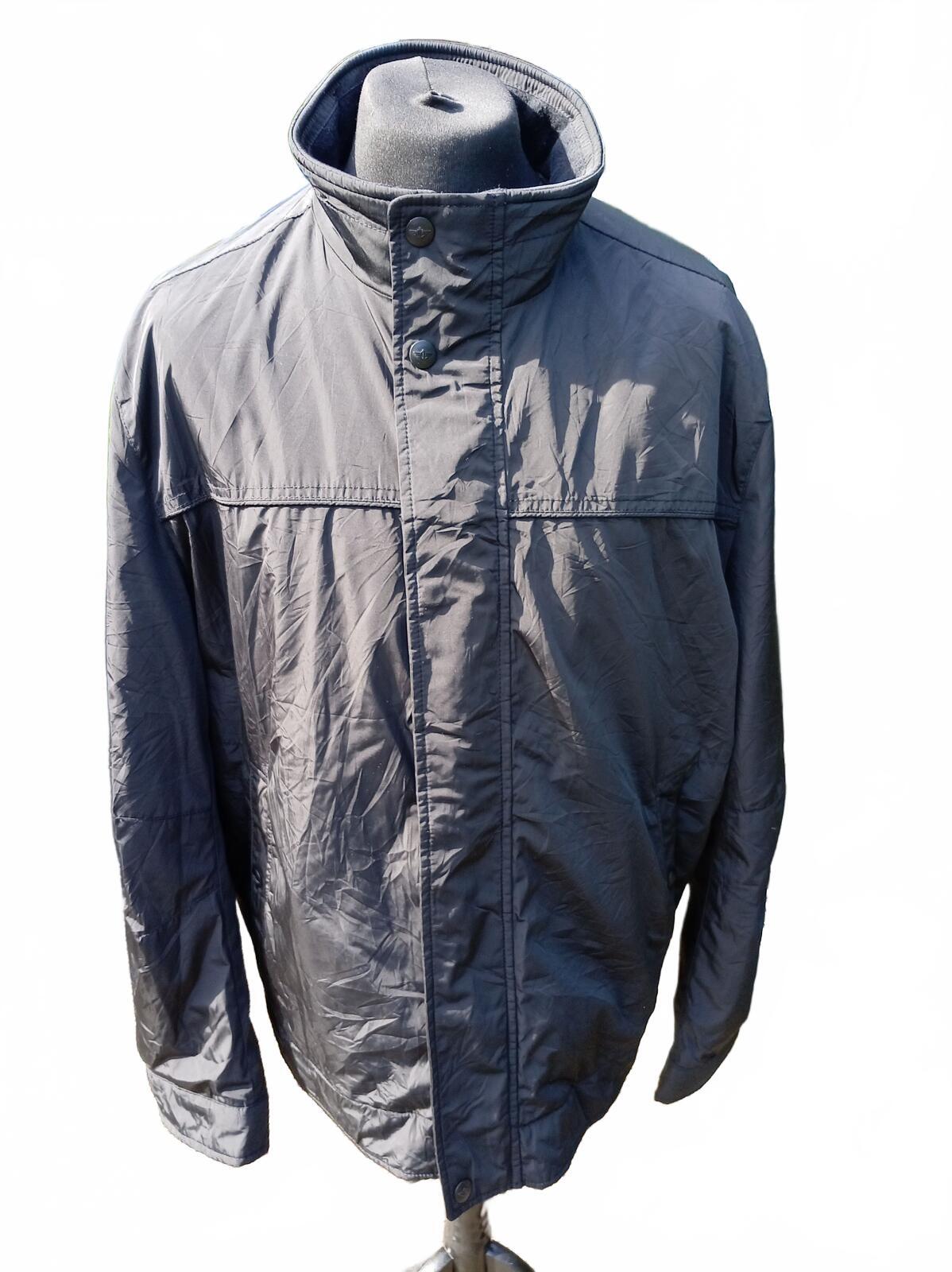 Dockers Men's Full Zip Jacket XXL Extra Large Black Charcoal Coat 27" P2P