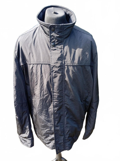 Dockers Men's Full Zip Jacket XXL Extra Large Black Charcoal Coat 27" P2P