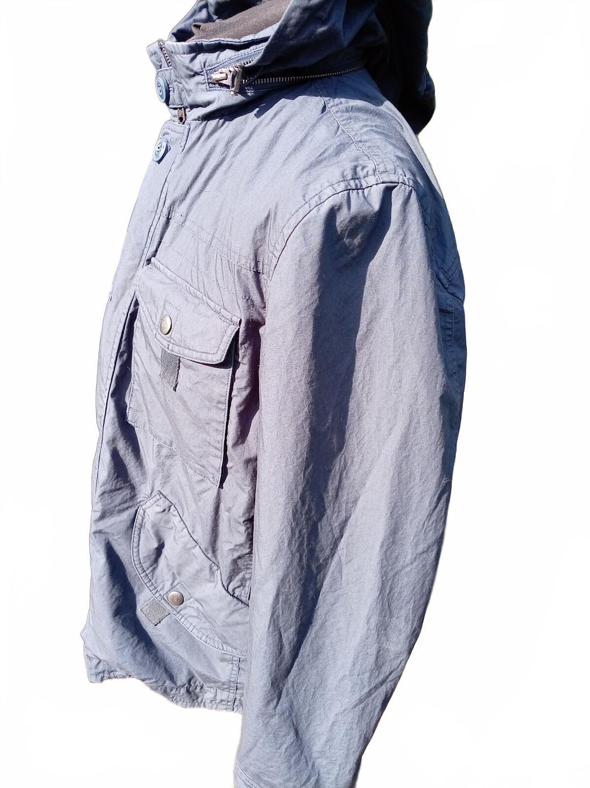 Dockers Men's Hooded Field Jacket Size XL Extra Large Blue Utility 22.5" P2P