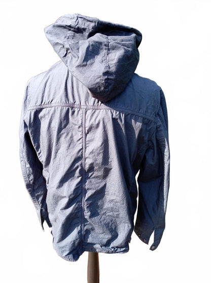 Dockers Men's Hooded Field Jacket Size XL Extra Large Blue Utility 22.5" P2P