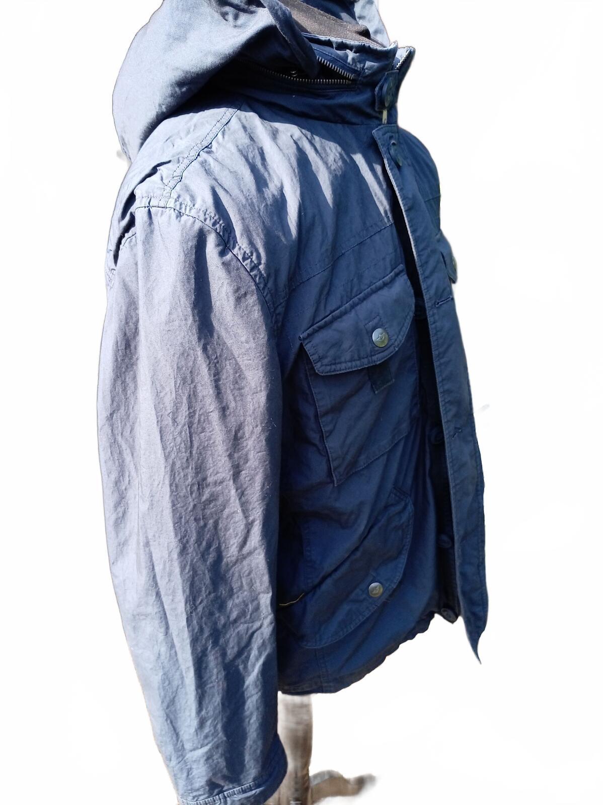 Dockers Men's Hooded Field Jacket Size XL Extra Large Blue Utility 22.5" P2P