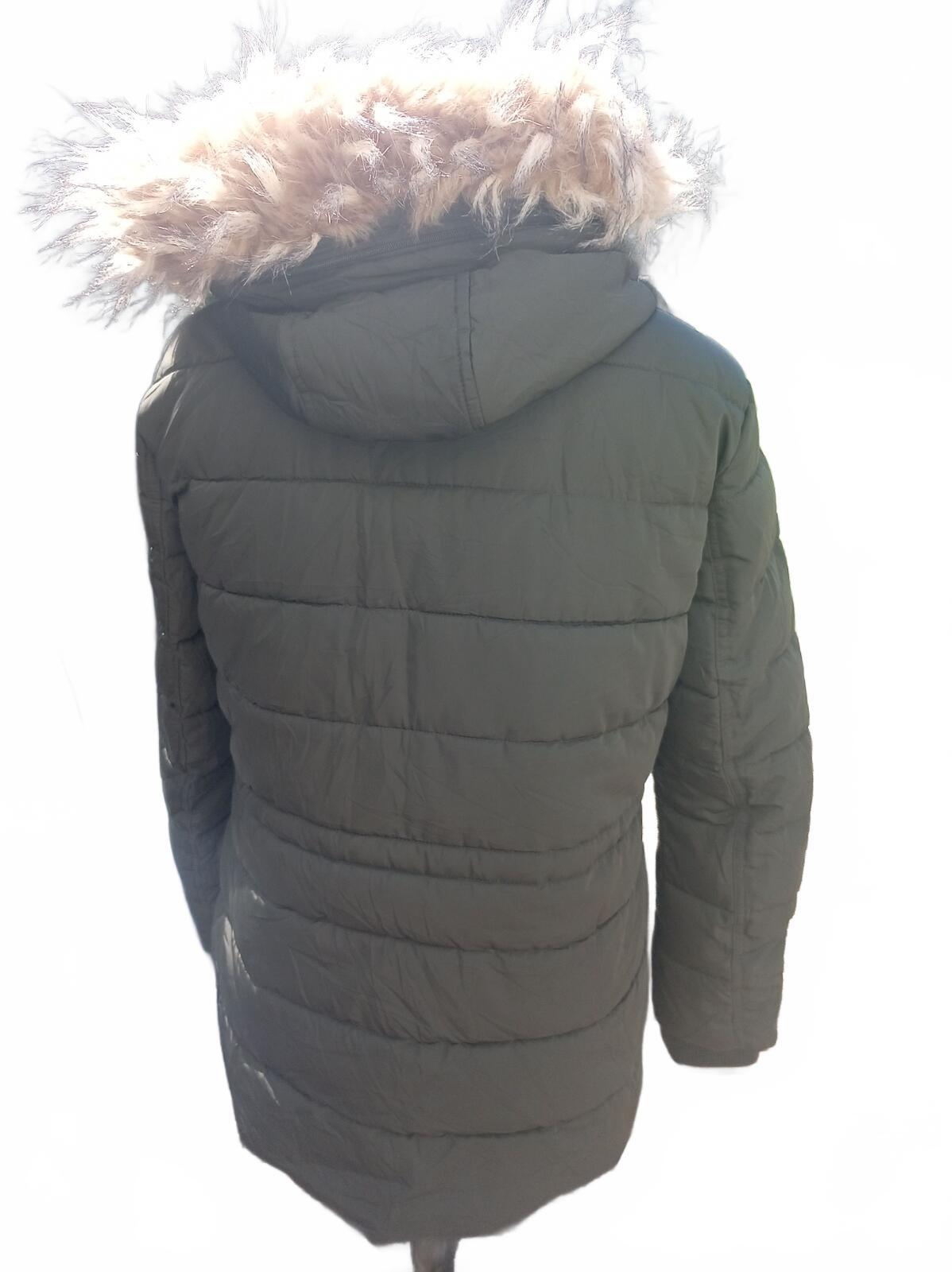 GUESS Black Quilted Hooded Faux Fur Trim Parka Coat - XL