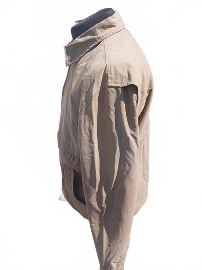 Dockers Men's Full Zip Jacket Medium M Tan Khaki Golf Harrington Coat 23" P2P
