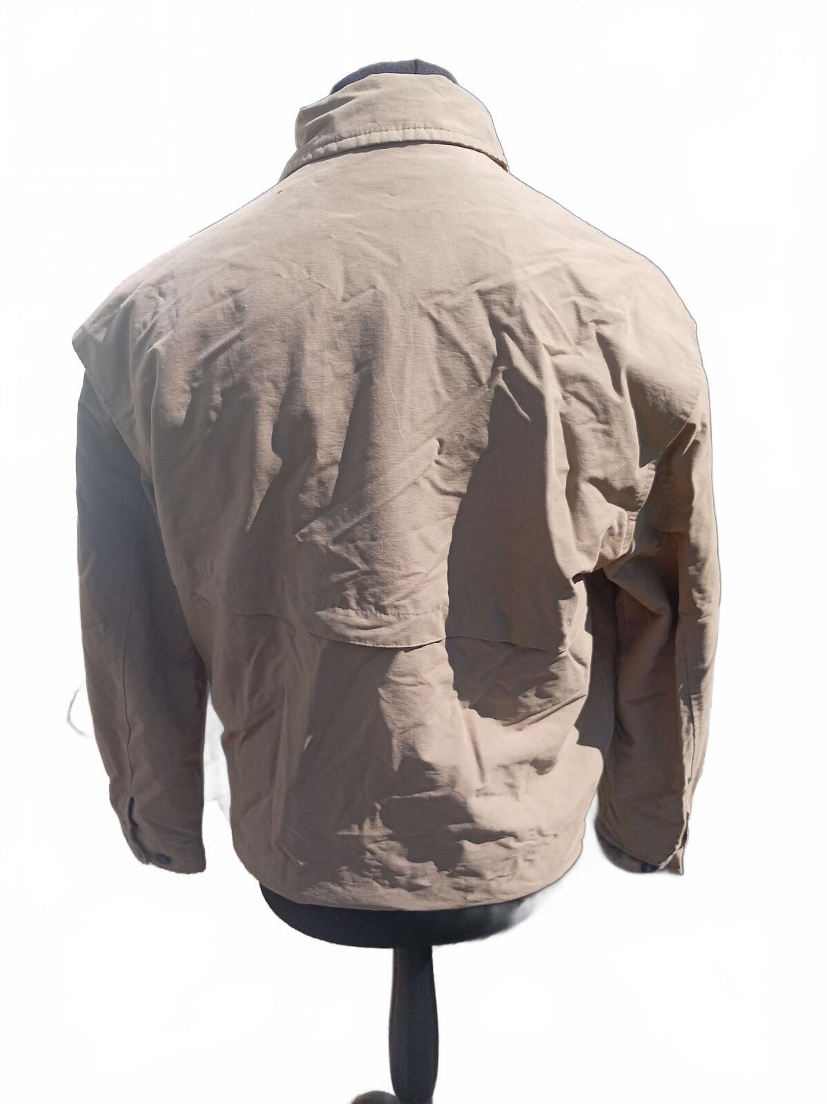 Dockers Men's Full Zip Jacket Medium M Tan Khaki Golf Harrington Coat 23" P2P