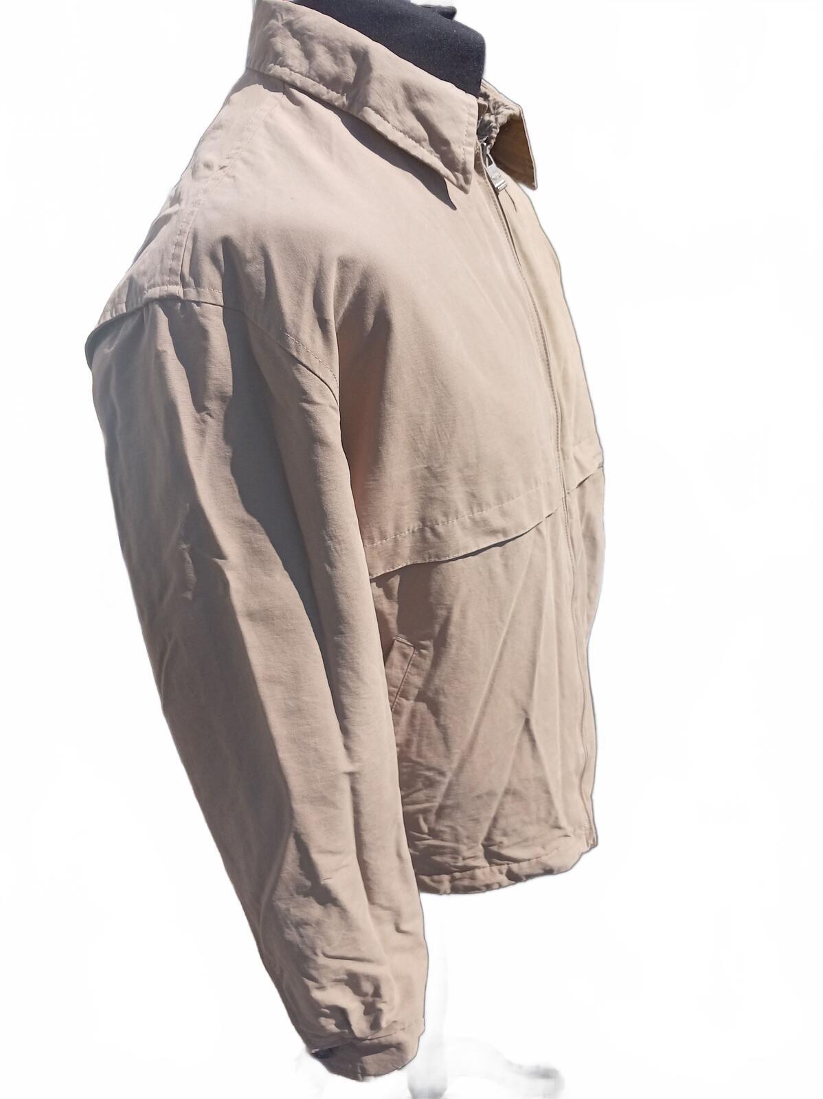 Dockers Men's Full Zip Jacket Medium M Tan Khaki Golf Harrington Coat 23" P2P