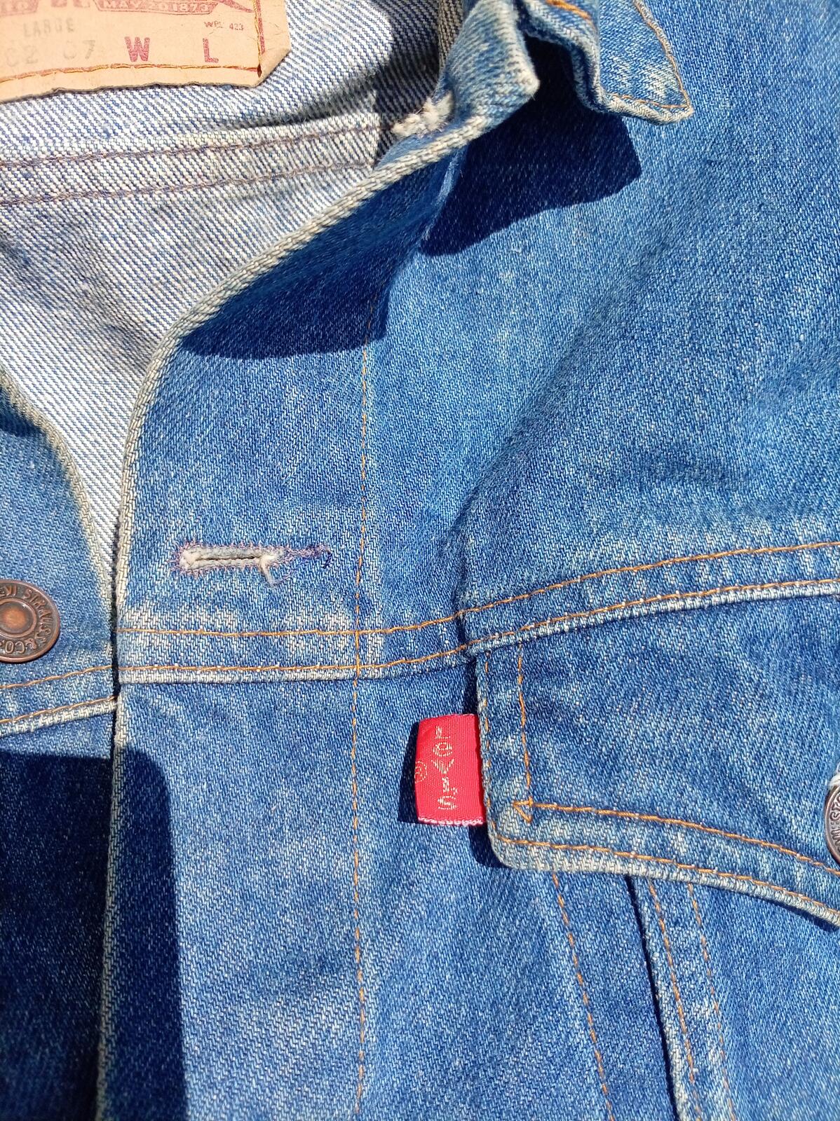 Vintage 80s Levi's 70610 0207 Denim Trucker Jacket Large Made In Australia 1986