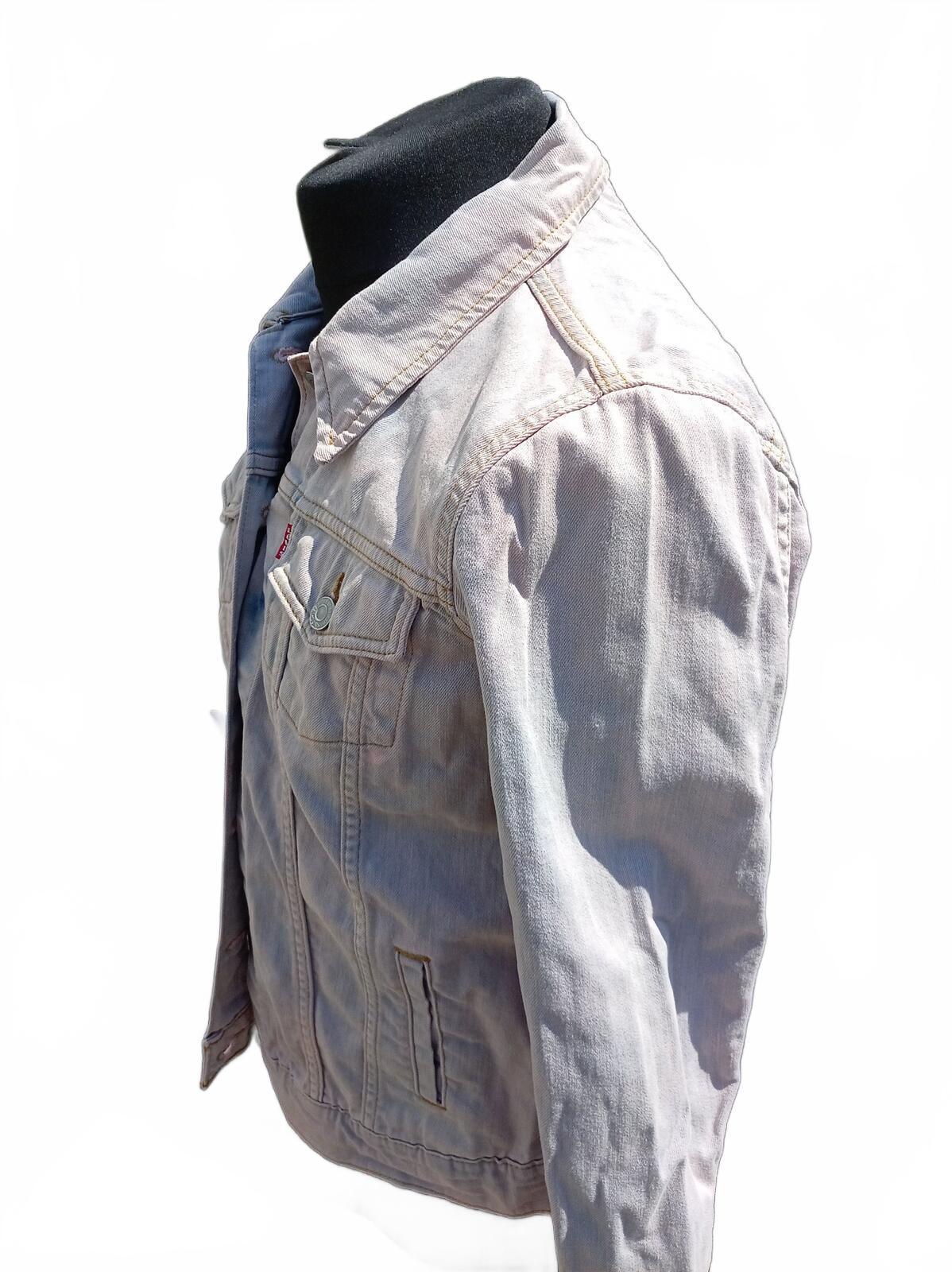 Levi's Women's Denim Trucker Jacket M Medium Bleached Pastel Lilac Pink 21" P2P