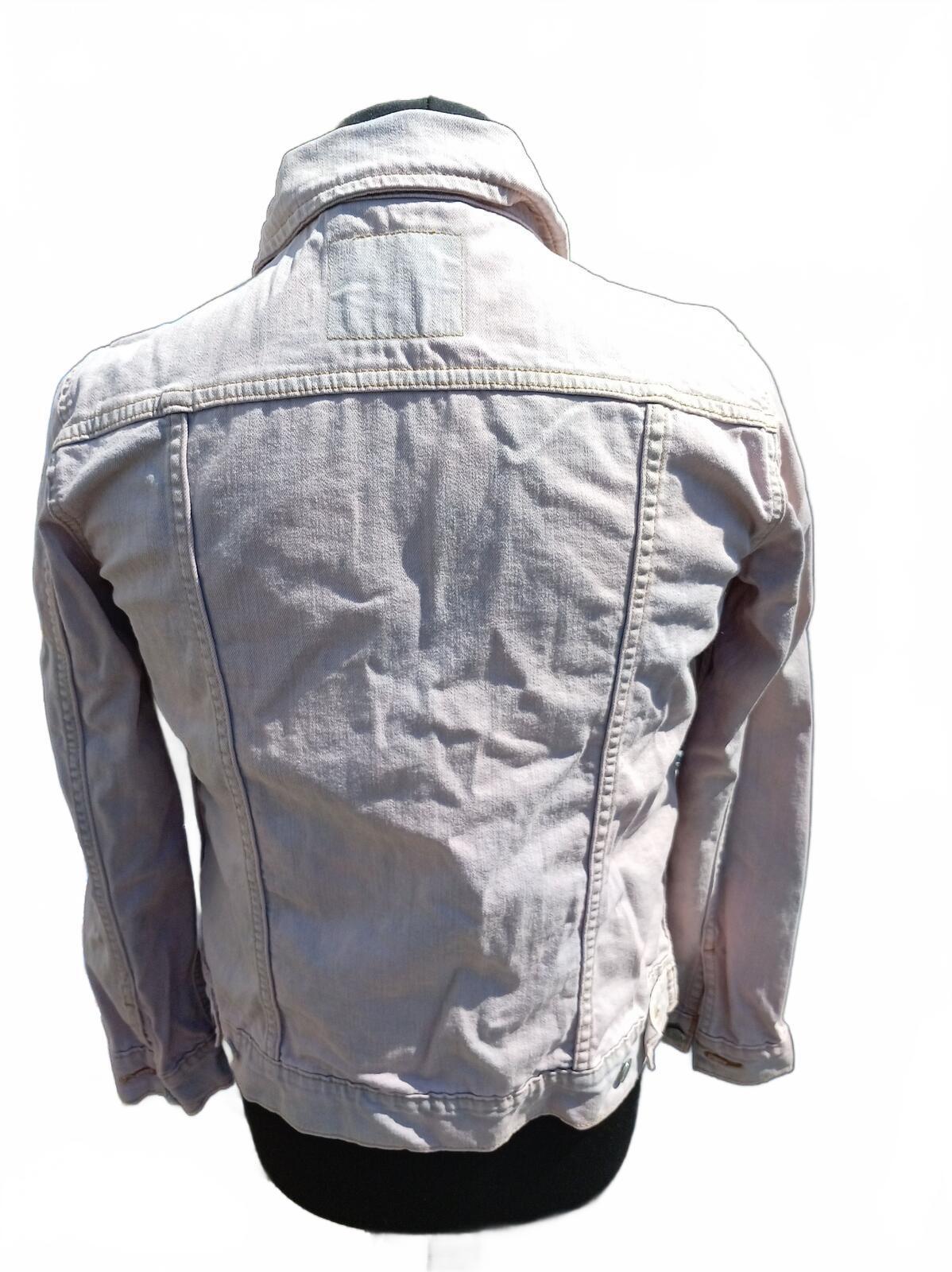 Levi's Women's Denim Trucker Jacket M Medium Bleached Pastel Lilac Pink 21" P2P