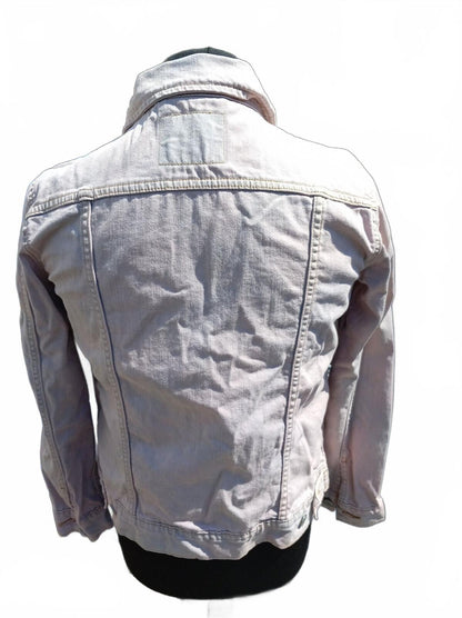 Levi's Women's Denim Trucker Jacket M Medium Bleached Pastel Lilac Pink 21" P2P
