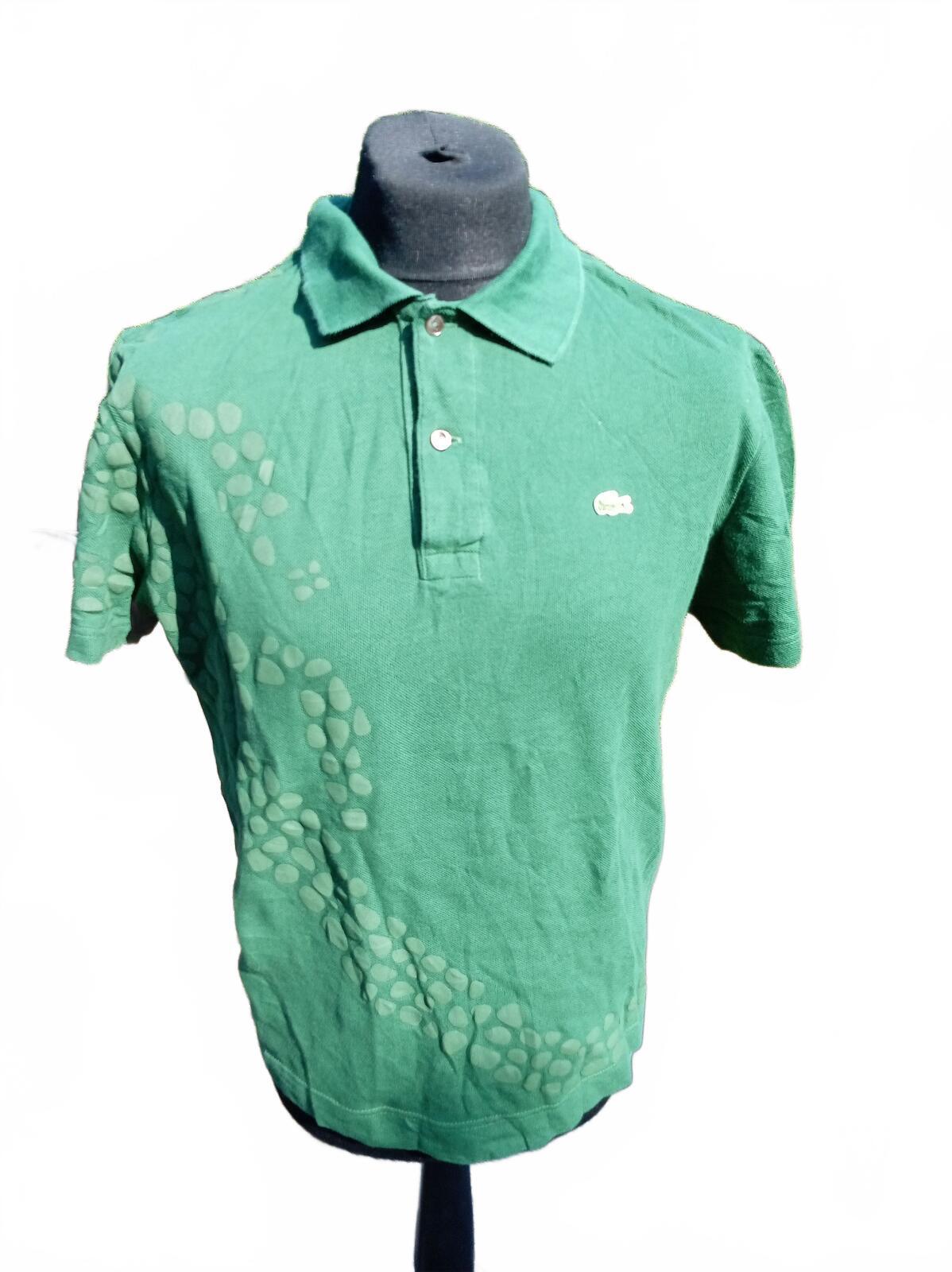 Lacoste Plastic Polo Michel Germain Green Short Sleeve Polo Shirt Size 5 / Large