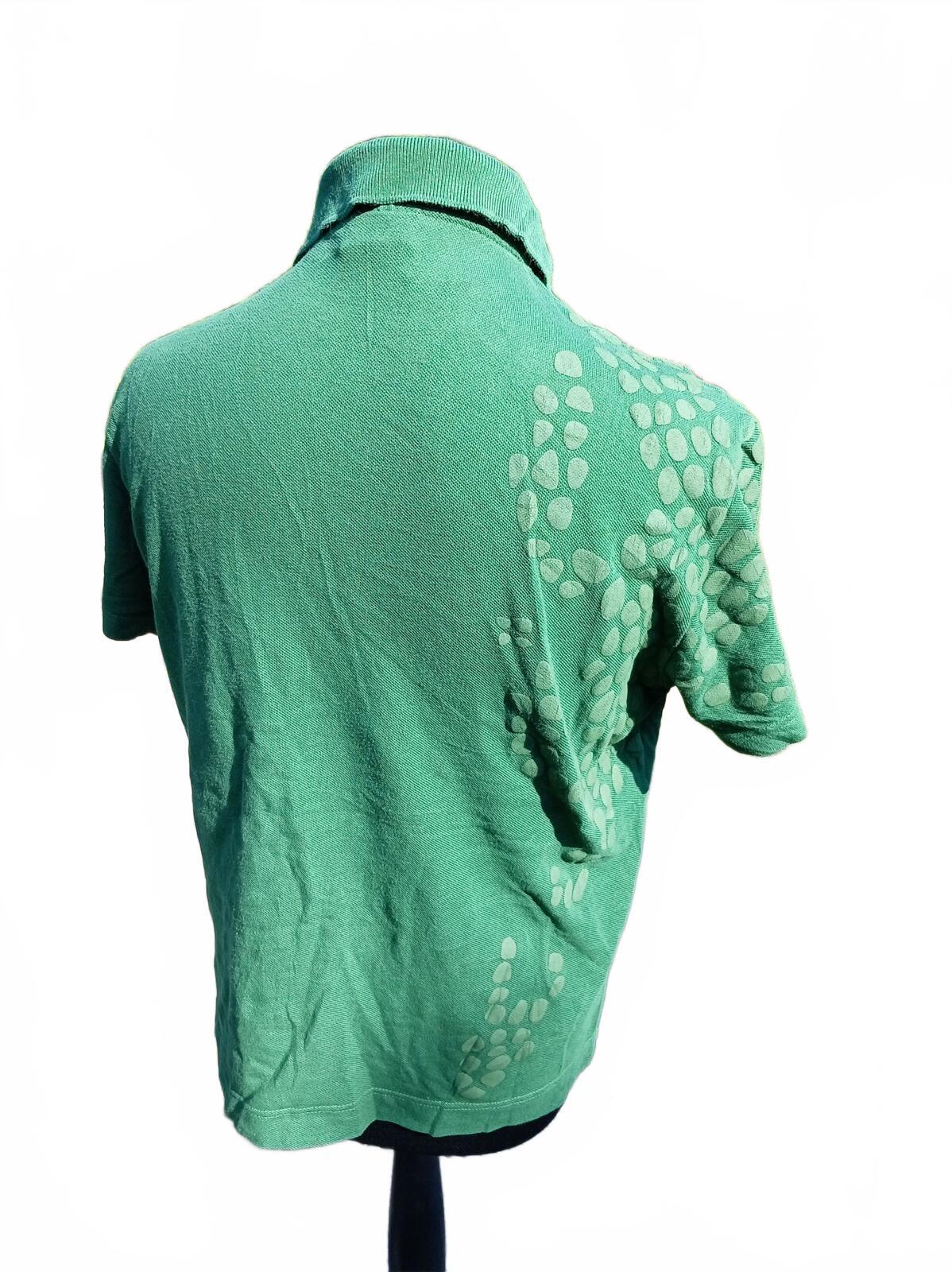 Lacoste Plastic Polo Michel Germain Green Short Sleeve Polo Shirt Size 5 / Large