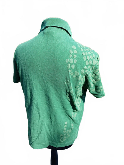 Lacoste Plastic Polo Michel Germain Green Short Sleeve Polo Shirt Size 5 / Large