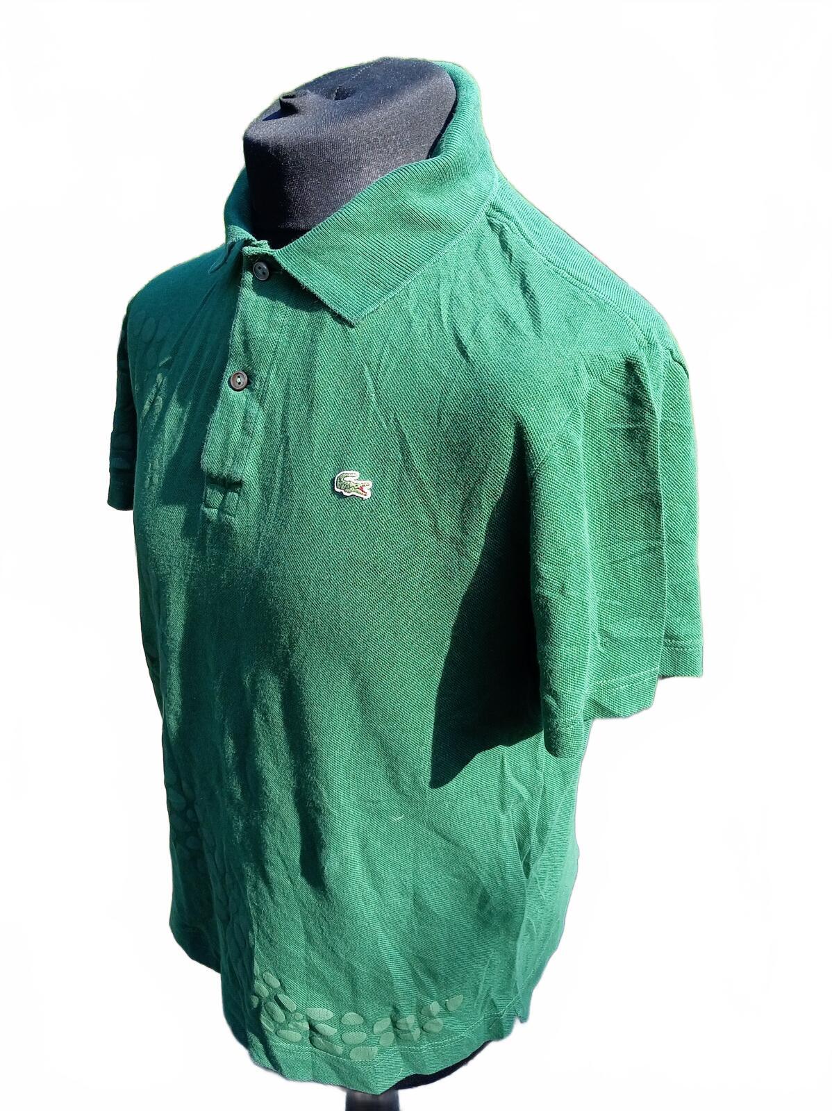 Lacoste Plastic Polo Michel Germain Green Short Sleeve Polo Shirt Size 5 / Large