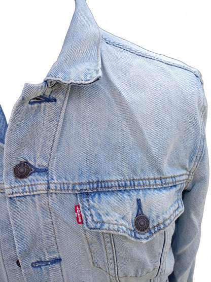 Levi's Men's Trucker Denim Jacket Size S Small Light Wash Bleach Blue 21"