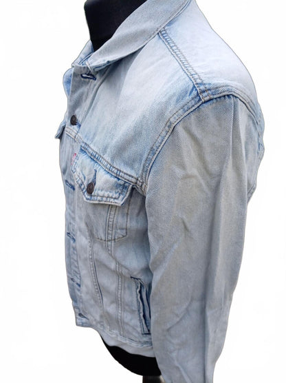 Levi's Men's Trucker Denim Jacket Size S Small Light Wash Bleach Blue 21"