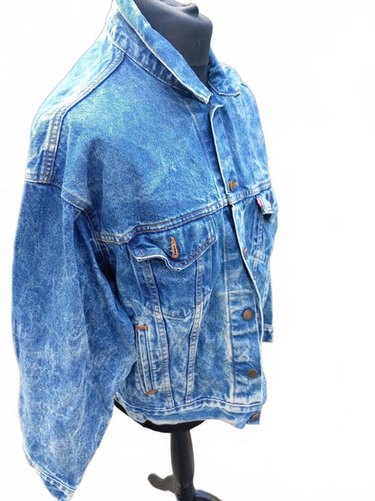 Vintage 80s Levi's 70507 0219 Denim Jacket XL USA Trucker Hand Pockets 25" P2P