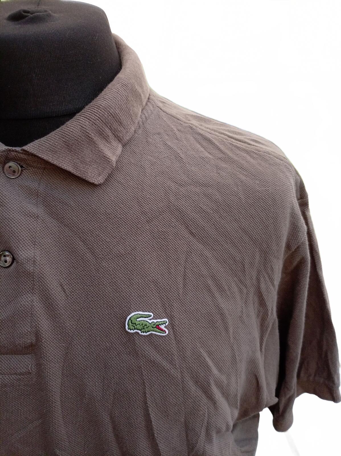 Lacoste Brown Polo Shirt with Crocodile Logo - Size 6 XL