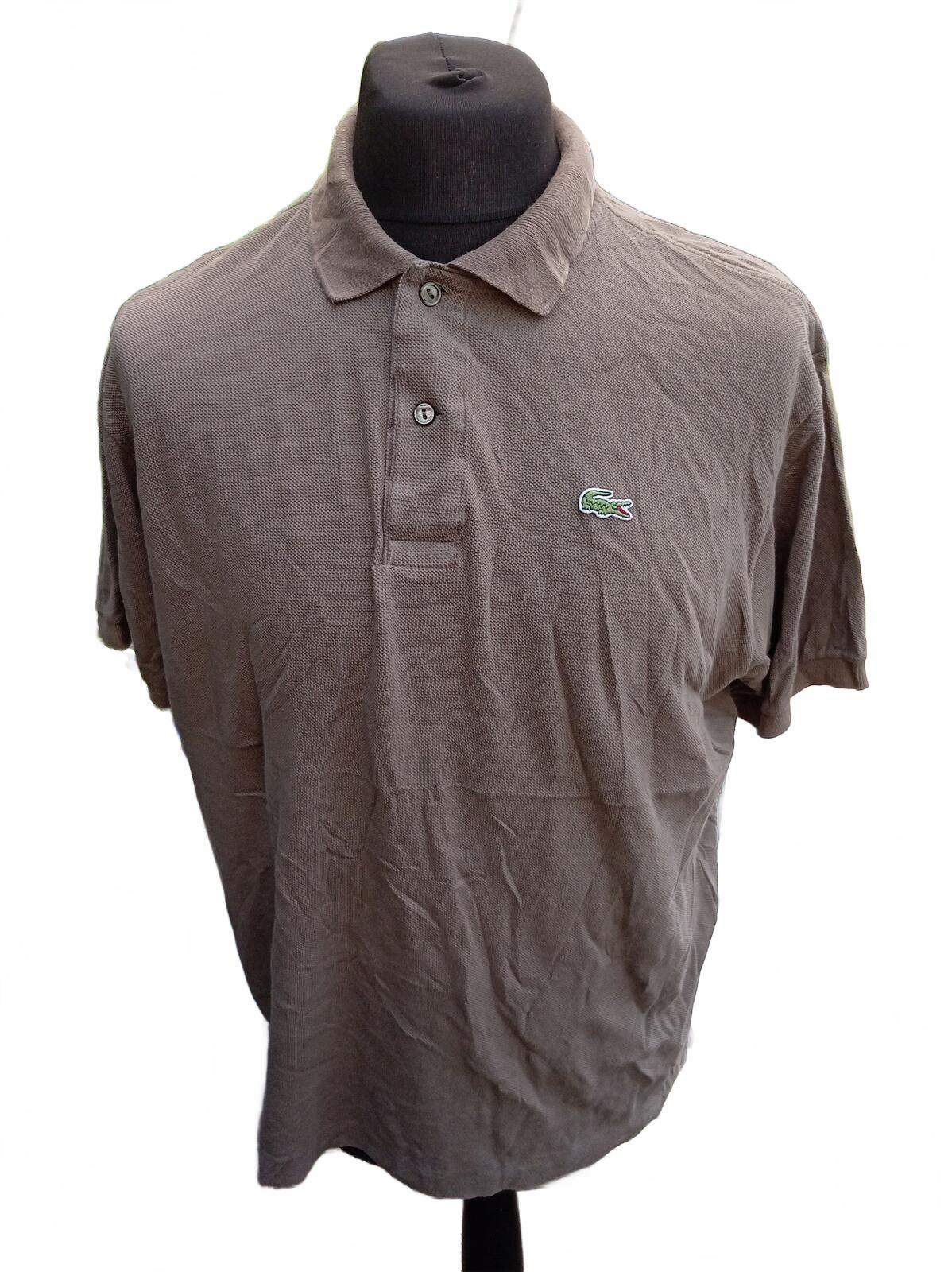 Lacoste Brown Polo Shirt with Crocodile Logo - Size 6 XL