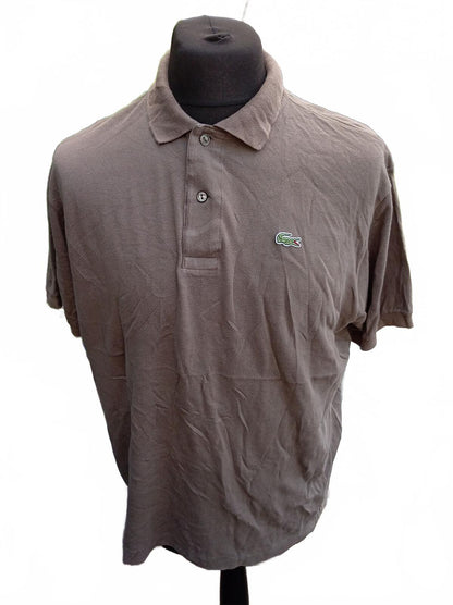 Lacoste Brown Polo Shirt with Crocodile Logo - Size 6 XL